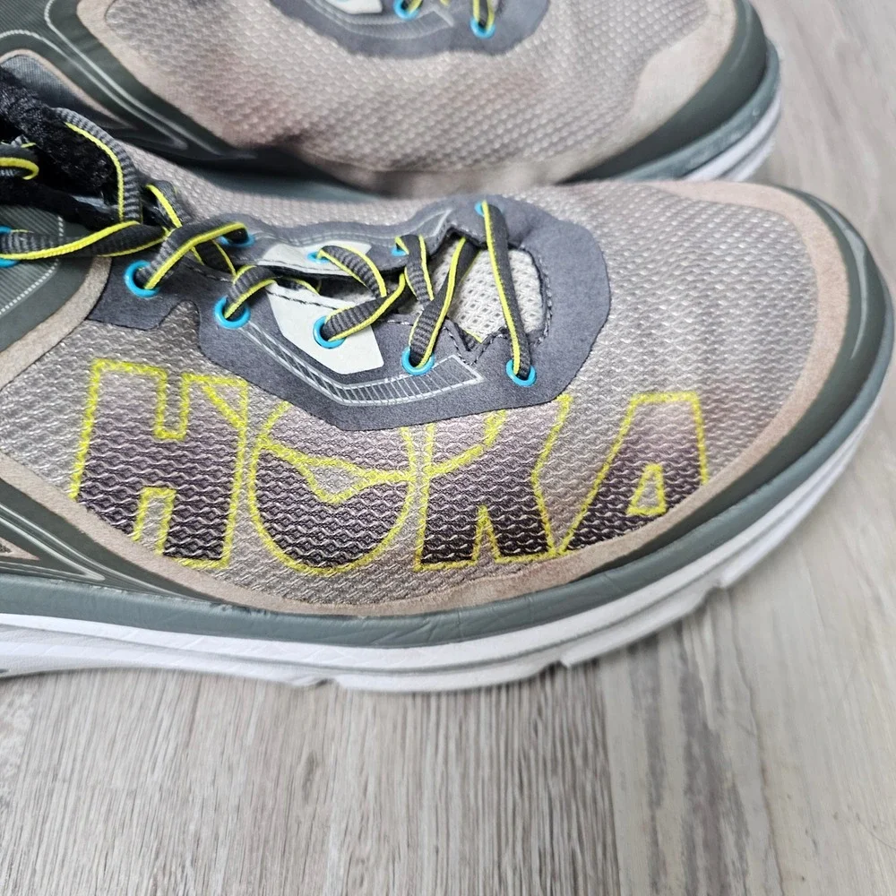 Hoka One One Bondi 4 Men 14 2E Wide Gray Yellow Running Shoes 1012562‎